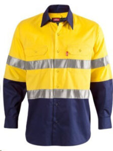 0184521 jonsson vented ls ref shirt navyyellow 550